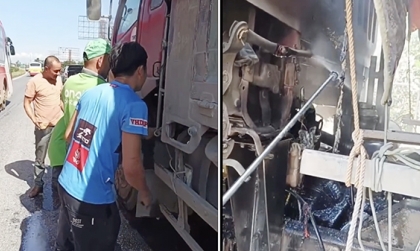 Clip: Dùng thuốc muỗi cứu xe cháy trên cao tốc Hà Nội - Thái Nguyên