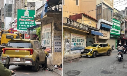 Ảnh TNGT: Tài xế KIA Sonet đột nhiên muốn thử độ cứng... của bức tường