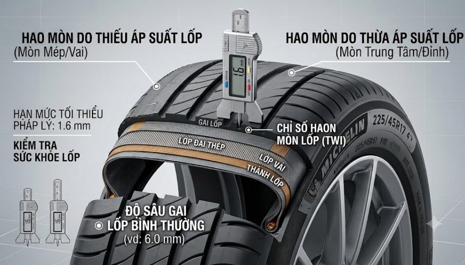 Hiểu đúng về dấu chỉ thị lốp?